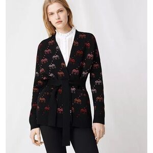 Maje Black Multicolor Patterned Cardigan